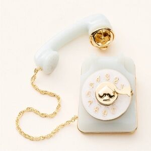 Kate Spade x Target collab Ice blue and Gold Rotary Phone brooch (SOLD OUT-NWT)